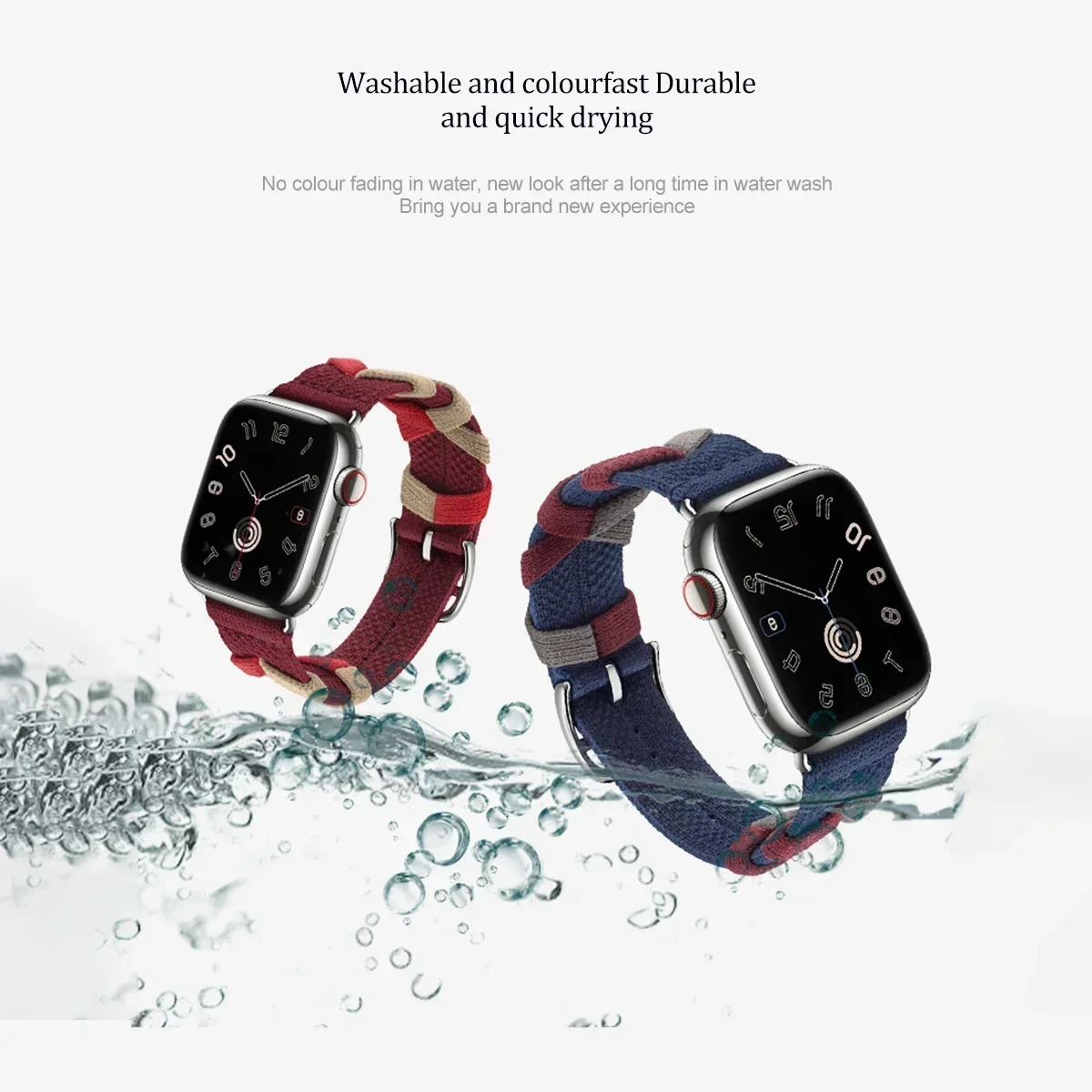 حزام نايلون لساعة أبل ، سوار أصلي ، حلقة ، iWatch...