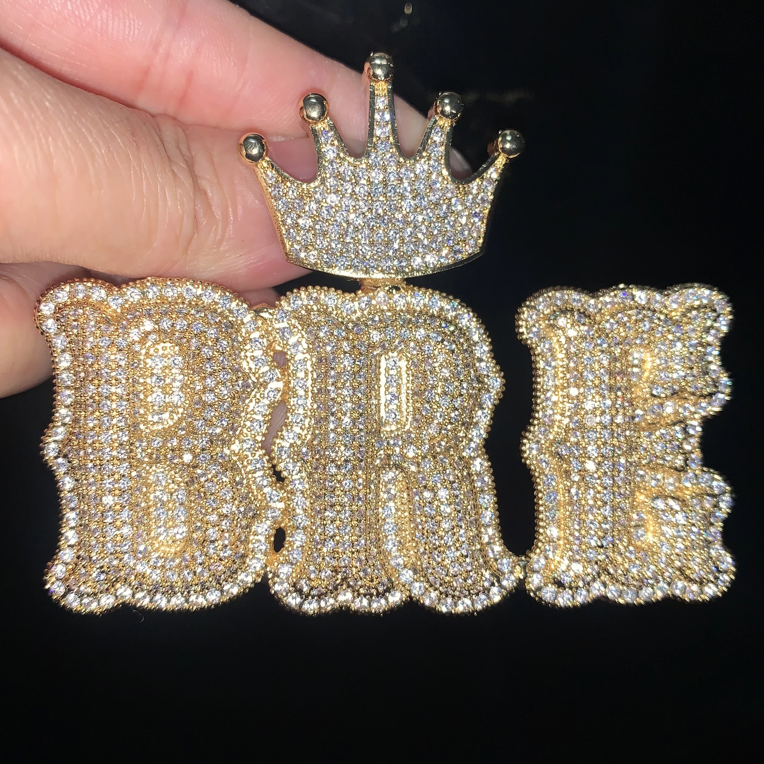 Crown Alphabet Name Chain CUC Custom Crown Bail Letter Pendant