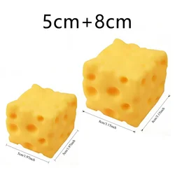 Giant Cube Cheese Squeeze Toy - Slow Rebound & Shapeable Stress Relief Ball Gift (Cheese 2pc)