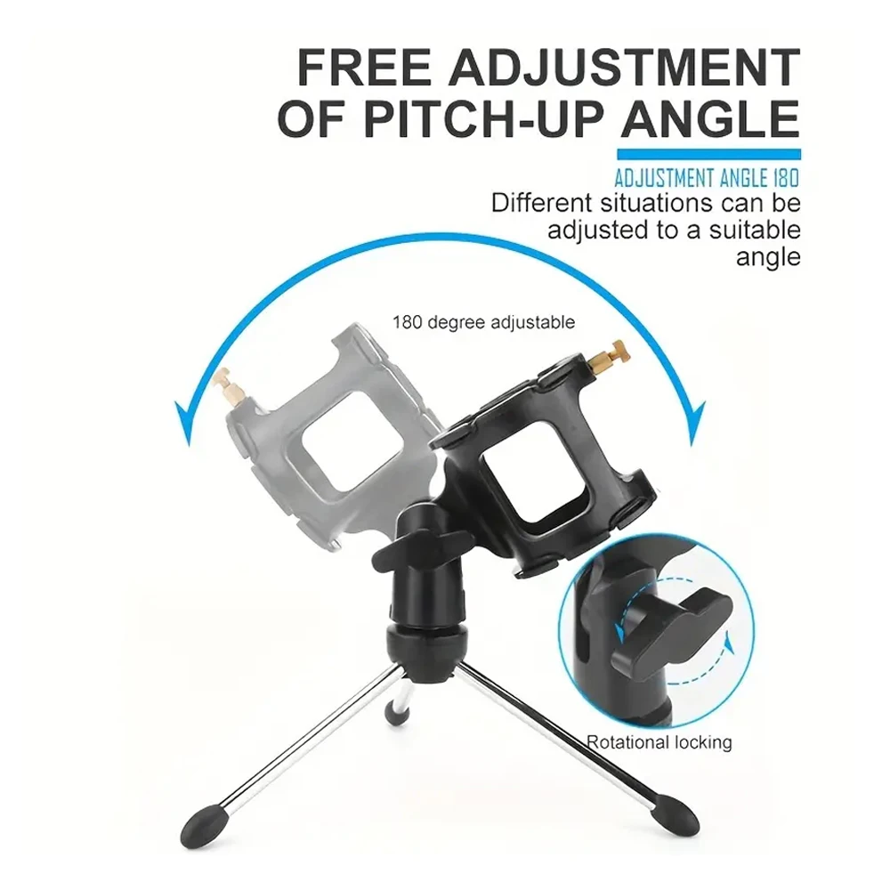 Tripod Microphone Stand Holder with Shock Mount Pop Filter For Desktop Streaming Podcasting Vocal Recording Mic microphone stand microphone pop filter microphone mount clamp microphone shock mount
