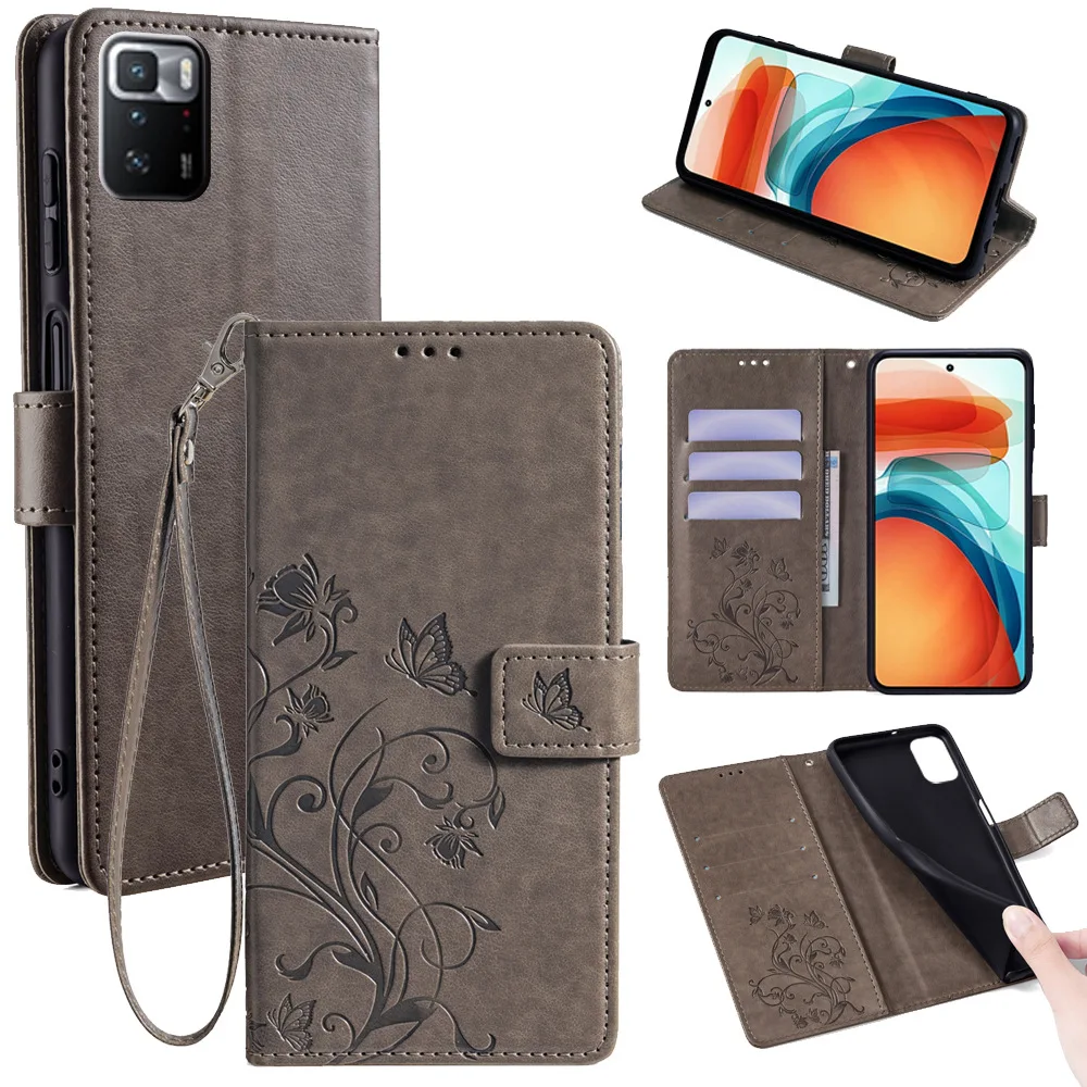 Butterfly Handy Leather Wallet Cover with Magnetic Closure and Card Slots