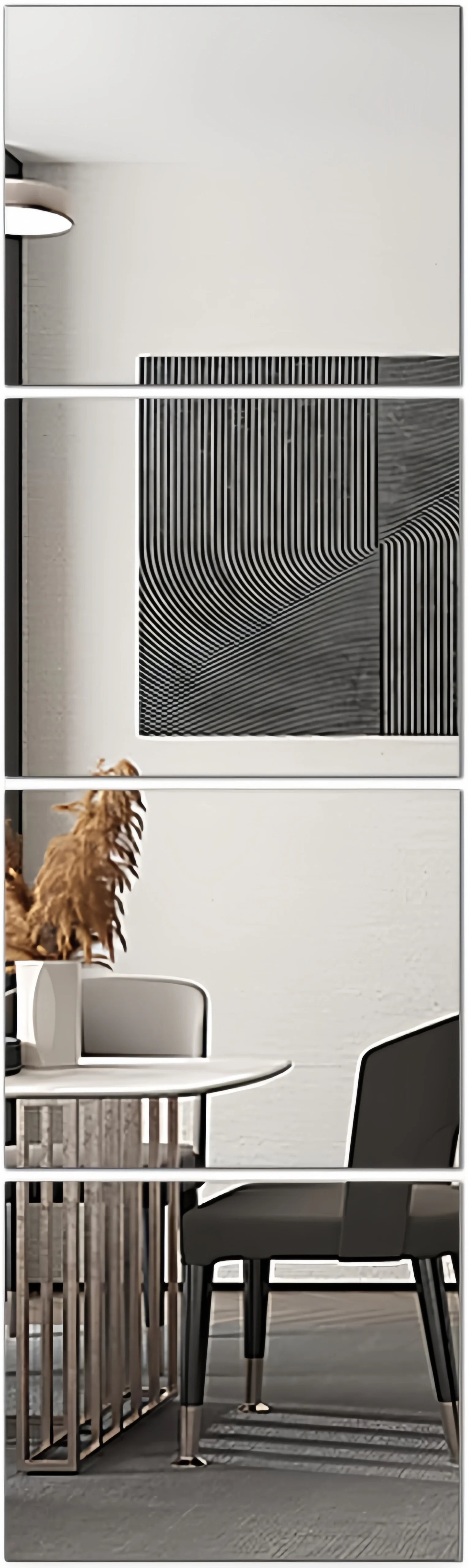 4/8PCS Rectangle Acrylic Mirror Stickers Flexible Mirror Stickers DIY Art Living Room Decoration Door Wardrobe Home Decor