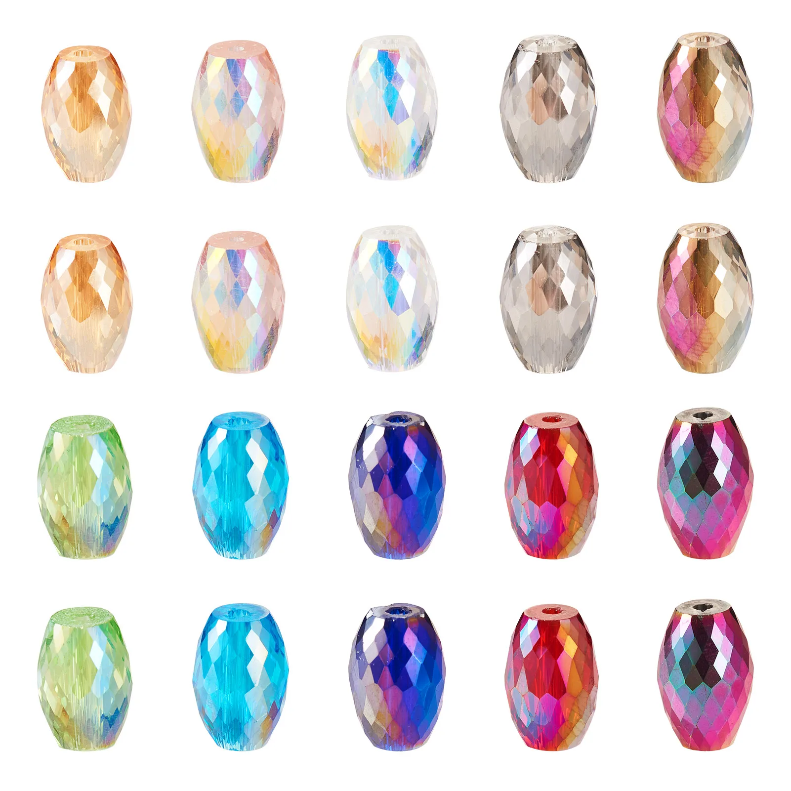 

Прозрачные стеклянные бусины с гальваническим покрытием, незакрепленные бусины-разделители для изготовления ожерелий, браслетов, серег, ювелирных изделий, 50 шт., 10 цветов