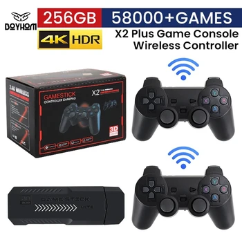 BOYHOM X2 Plus 256G 58000 Gioco 4K Lettore di giochi 3D HD Retro Console per videogiochi Controller wireless TV 50 Emulatore per i regali dei bambini 1