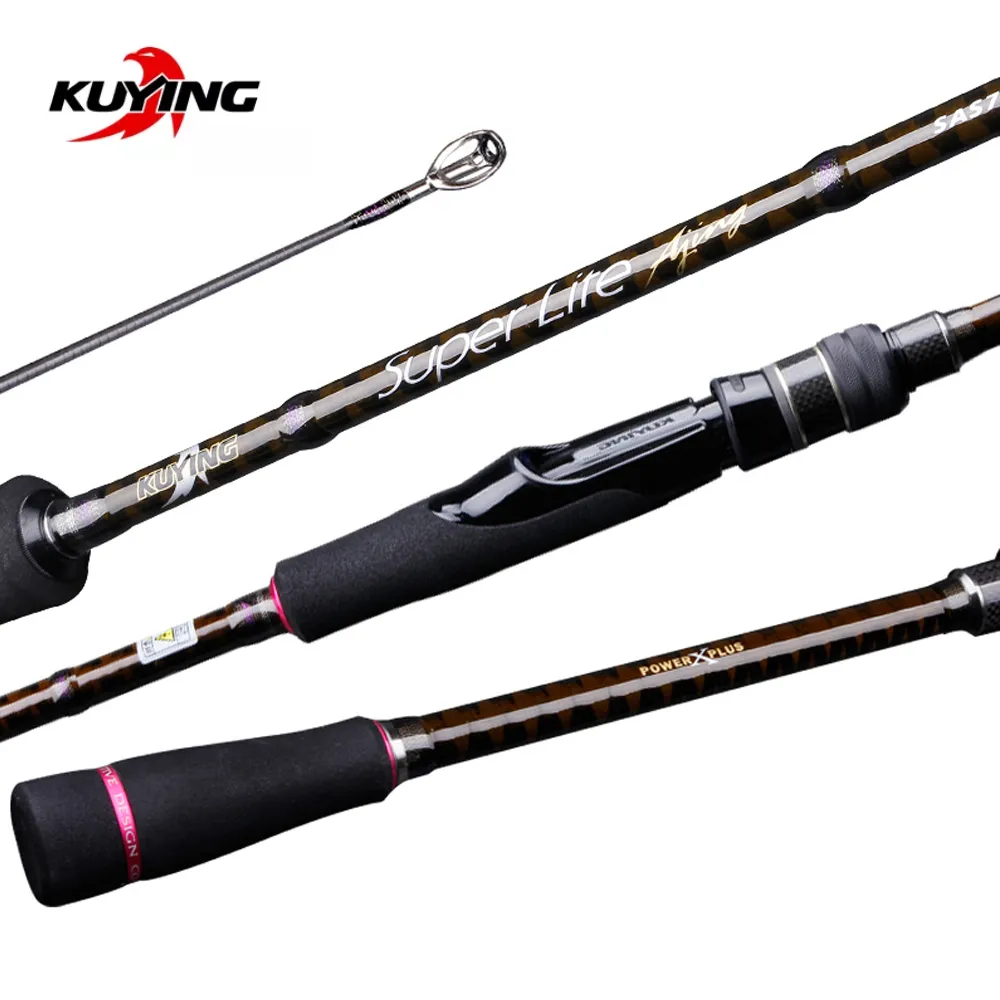 KUYING SUPERLITE Ajing 2.04m 6'8'' 2.28m 7'6 2.31m 7'7'' 2.58m 8'6  Spinning Casting Fishing Lure Rod Pole Super Fast Action