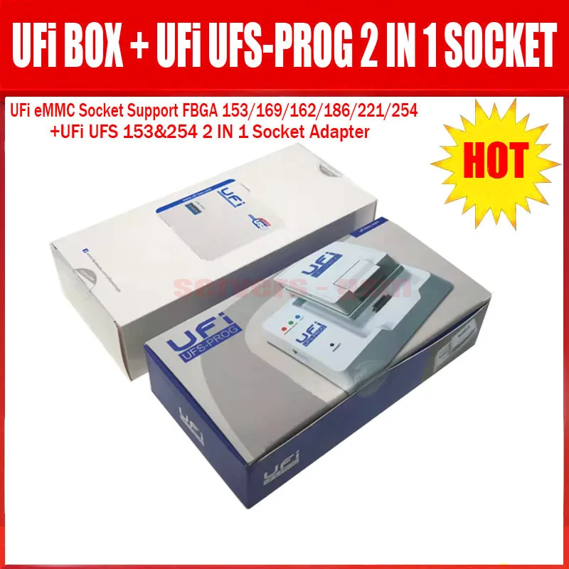 2026년형 오리지널 뉴 UFI 박스 / UFi UFS-Prog / UFS 2 in 1 소켓 어댑터(UFS BGA 153/254) UFi 박스, eMMC FBGA 153/169/162/186/221 지원
