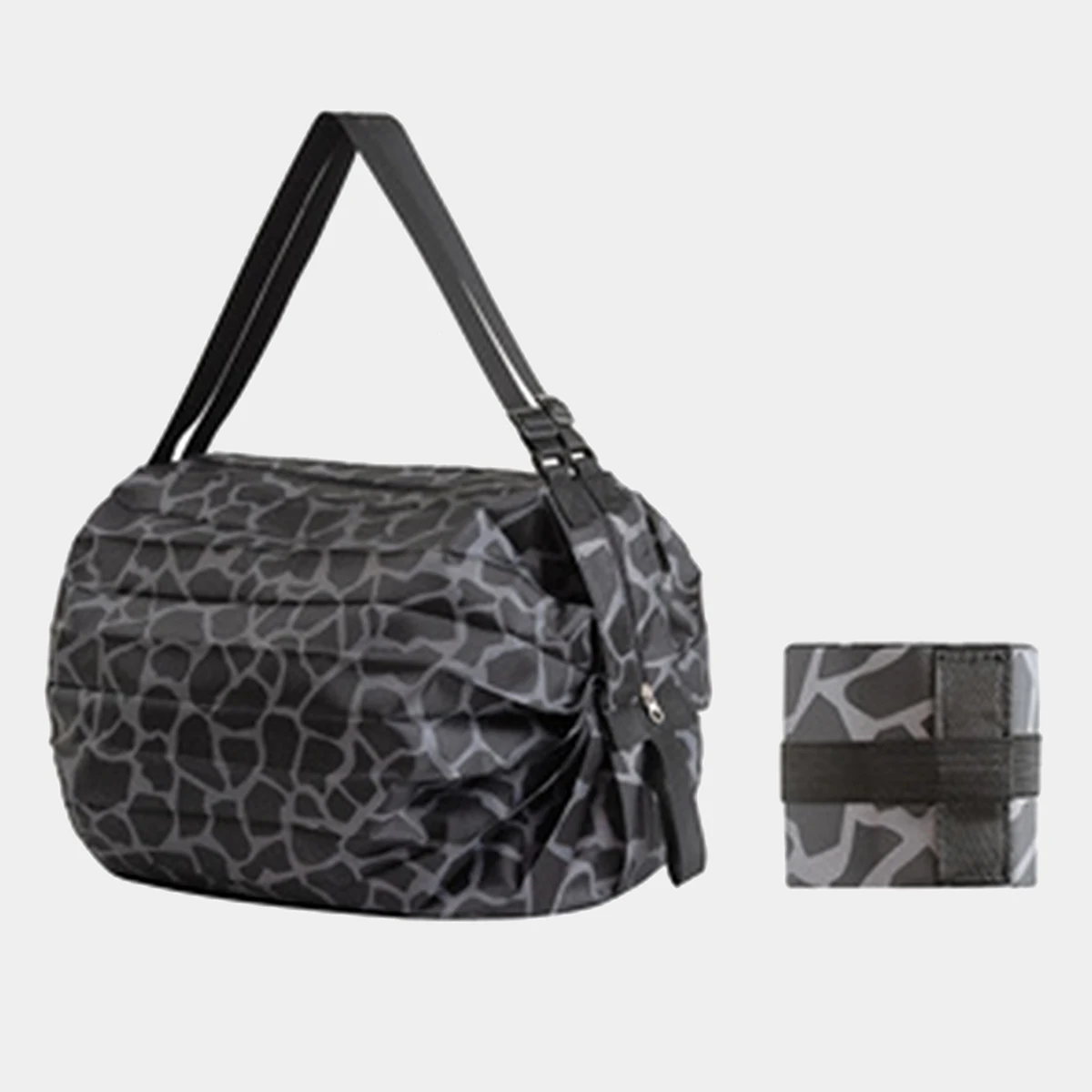 2 PCS Reusable Grocery Bags – Foldable, Waterproof Nylon, Large Capacity, Pink Camo Print - View #8