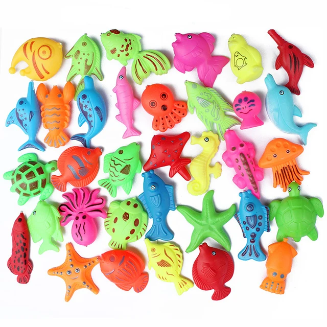12Pcs/13Pcs Magnetic Fishing Toys Game for Kids 1 Magnetic Fishing Rod with 5 Plastic Floating Fish Toys for Children 4