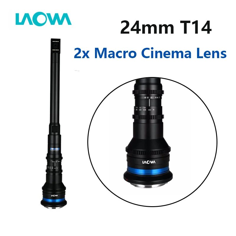 Laowa 24Mm T14 2X Periprobe Versione Video Obiettivo Marco Cine Per Canon Ef Sony E Pl Mount Camera Probe Full Frame Movie Lens