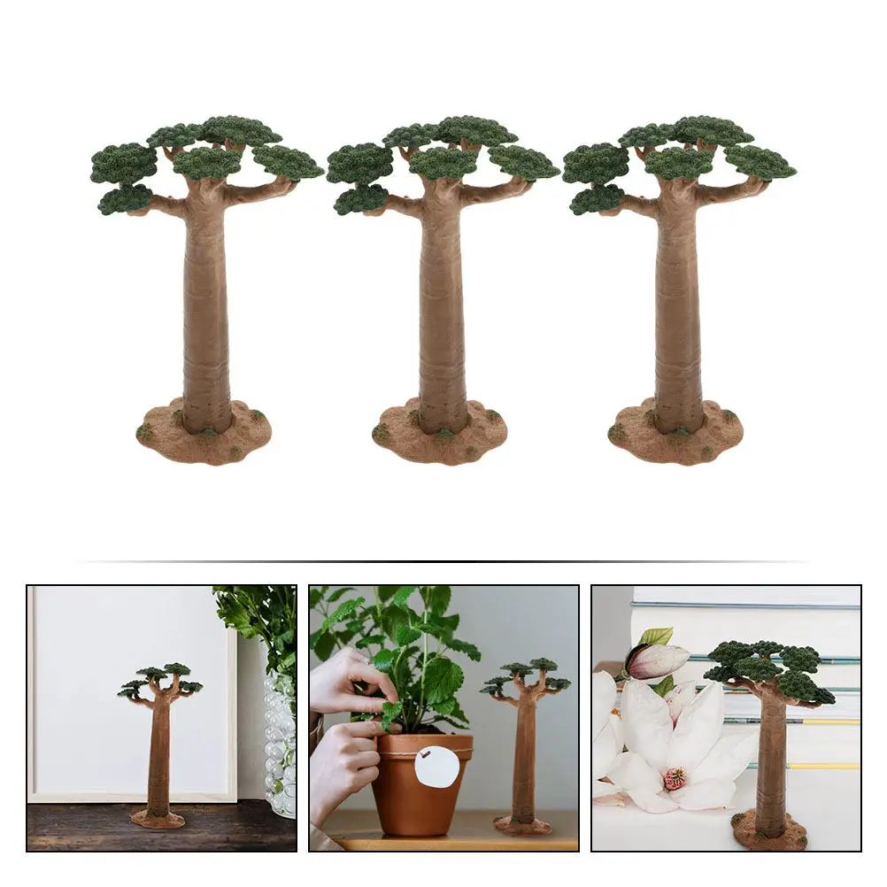 3Pcs 원숭이 바오밥 나무 미니 작은 식물 모델 DIY 풍경 레이아웃 모래 테이블 가짜 나무 건축 풍경 소품