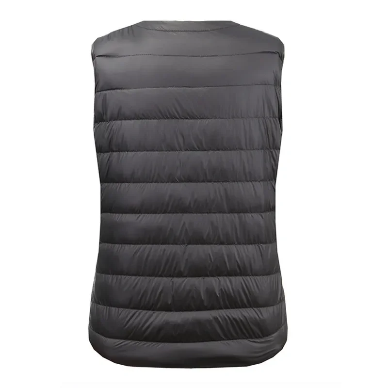 Autumn Winter Women Ultra Light Thin Duck Down Vest Sleeveless O-Neck Zipper Waistcoat Windproof Puffer Female Quilted Jackets - 3