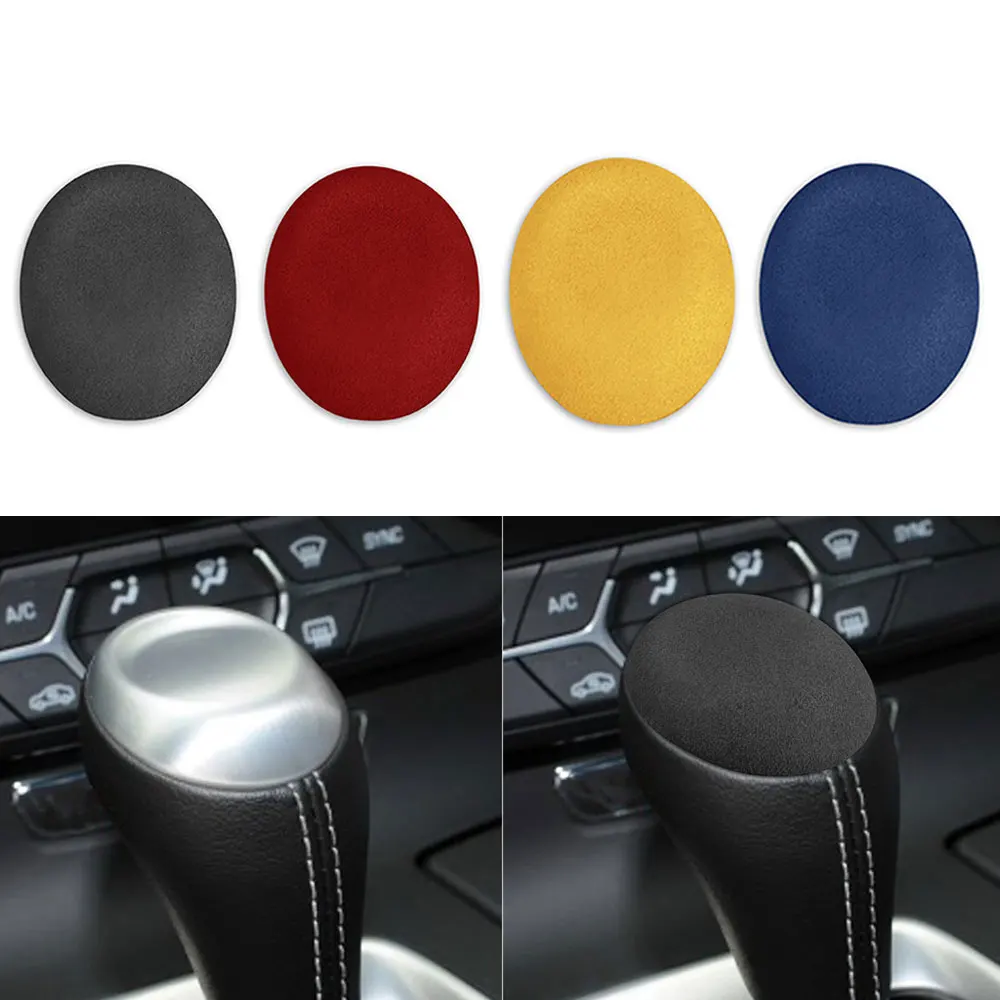 

For Chevrolet Corvette C7 2014-2019 shift knob trim car styling tumbled leather shift lever knob top cover decorative sticker