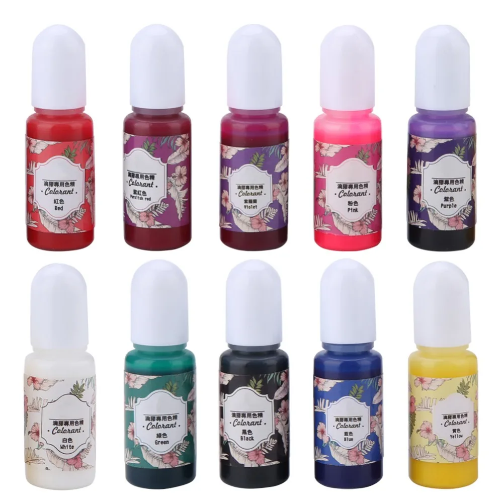 10pcs 10 색 수지 착색제 유성 염료 무미 포뮬러 수지 착색제 무취 포뮬러 무취 안료 DIY 예술 공예