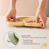 1Set Baby Bamboo Sucker Plates Cups Fork Spoon BPA Free Silicone Non-slip Tableware Children's Feeding Dishes Infant Birth Gifts 4