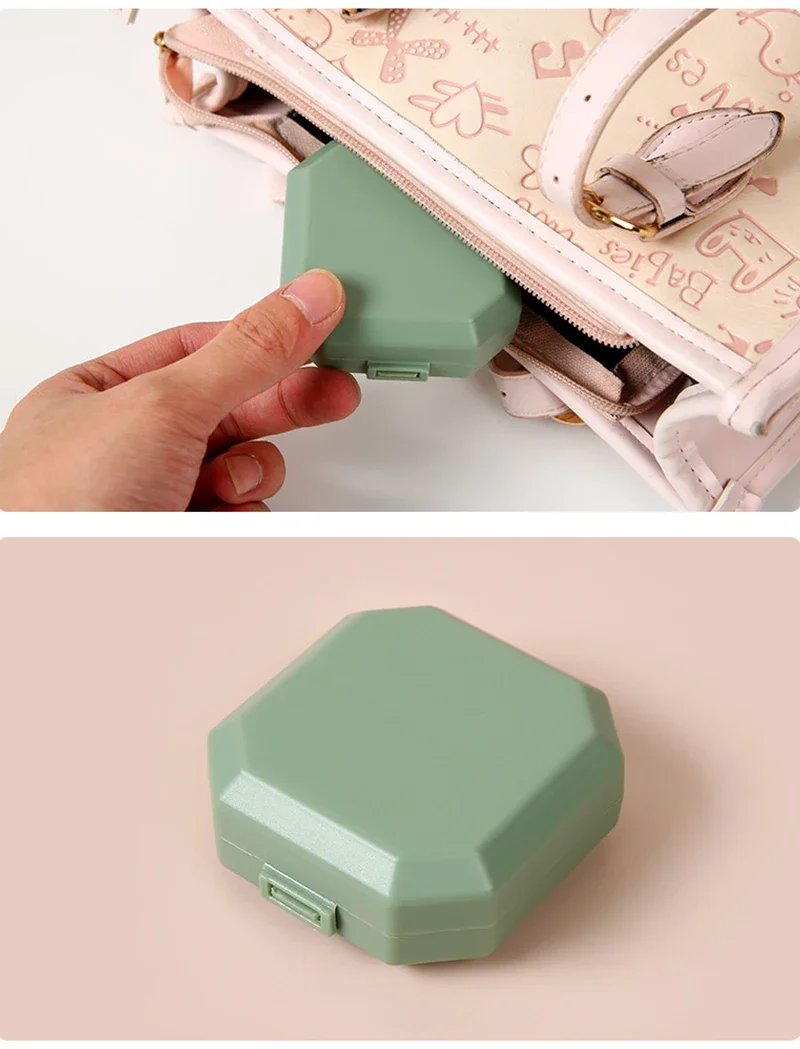 Portable Pill Box 6 Grids Tablet Organizer Case Dispenser