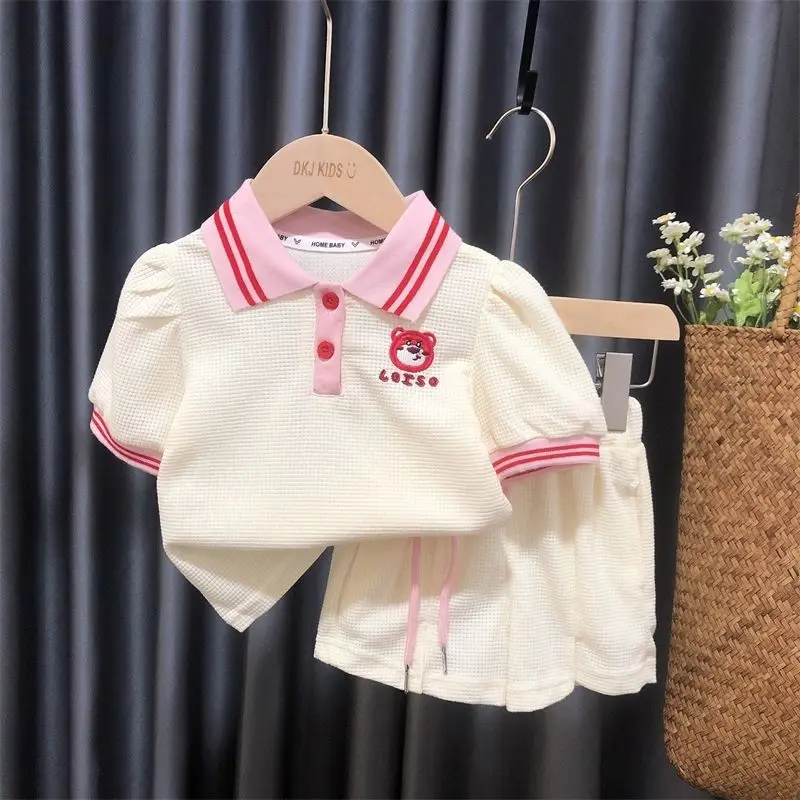 

Summer Cloths Set Baby Girl Cute Cotton Girls Sweet Princess 2pcs Suit Children's Clothing Kids Vestidos