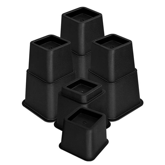 Patas para Muebles LouMaxx en Negro, Juego de 4 Patas Regulables  100-120mm, Soportes Elevadores para Muebles, Material de Montaje Incluido