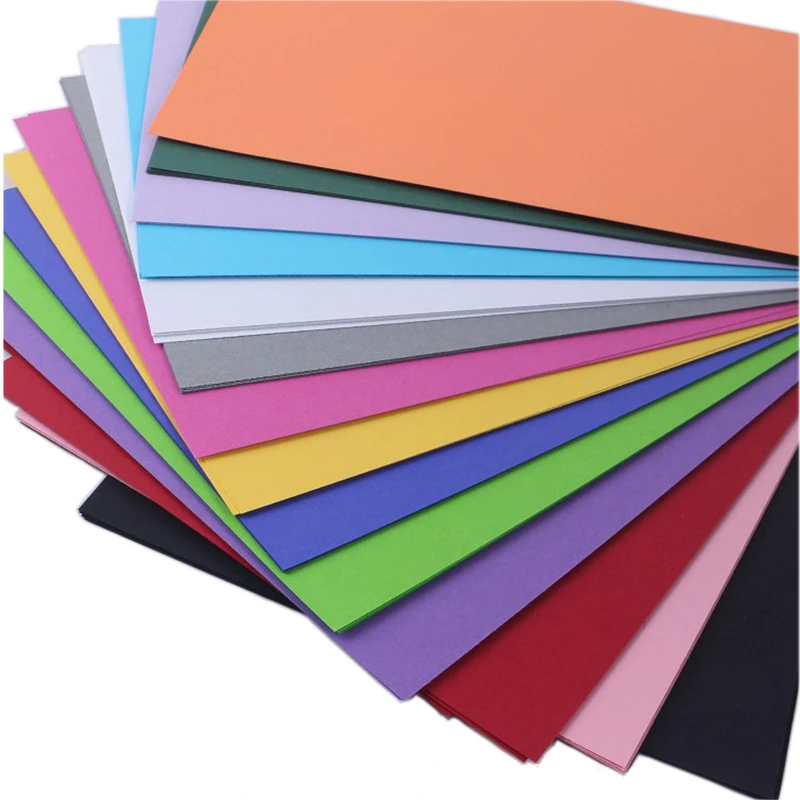 50pcs A4 Colorful Scrapbooking Cardboard Paper Cardstocks Background Matte Card for Handmade DIY Card Making Office Supplies