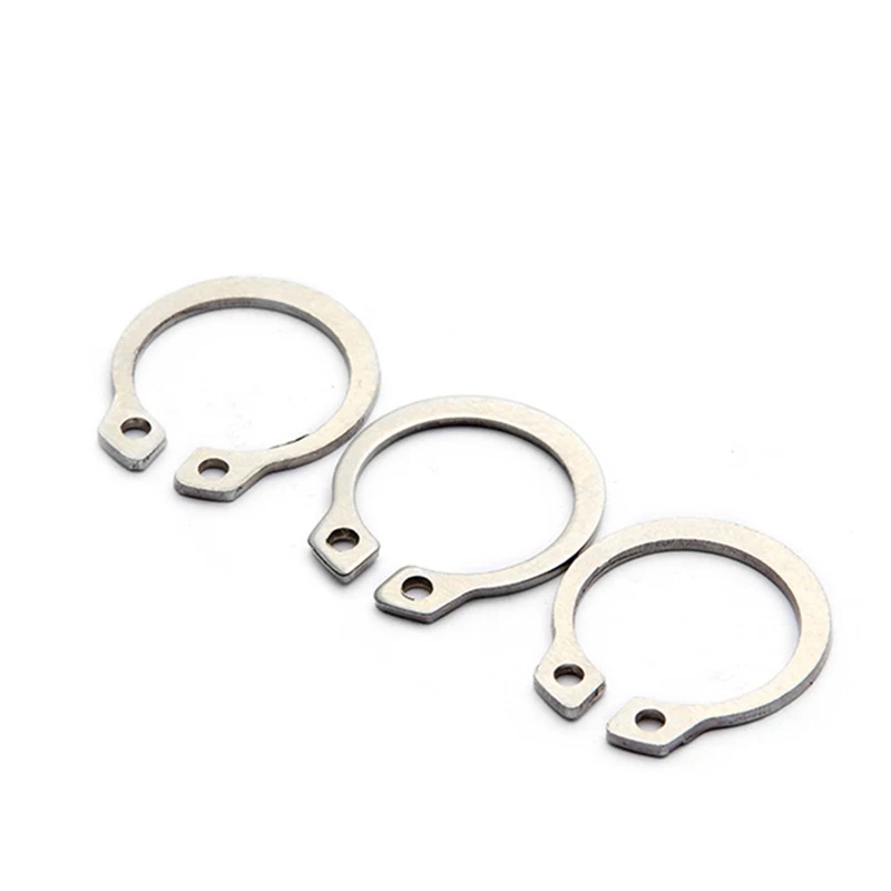 100pcs M8-M18 샤프트 304 스테인리스 타입 C 유지 링 Circlip 스냅 링 구색 키트 세트