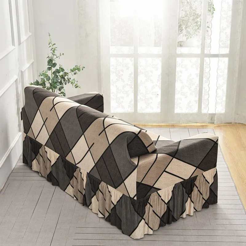 geometric printed seat sofa skirt sofa cover sofa protector stretch slipcover  couch cover corver sofa cover 3