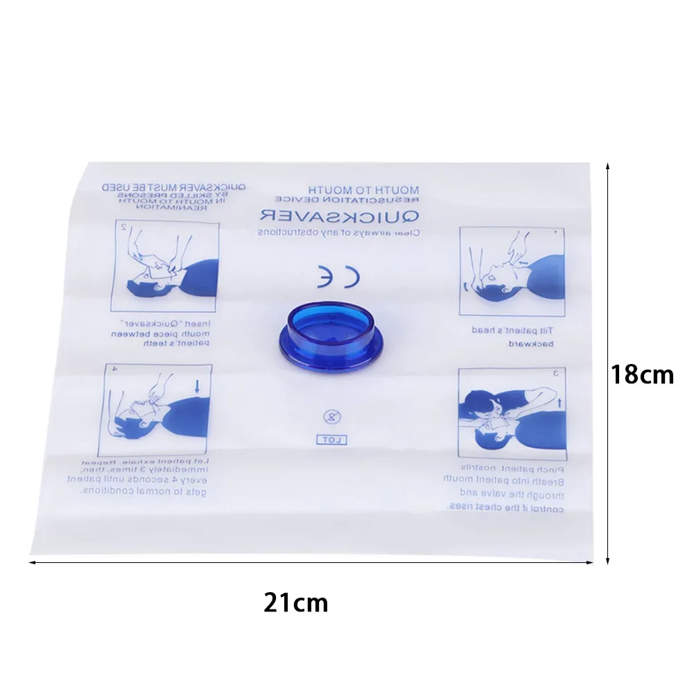 Disposable First Aid Breathing Respirator Mouth to Mouth CPR Face Shield Artificial Respiration Breathing Mask Emergency Rescue