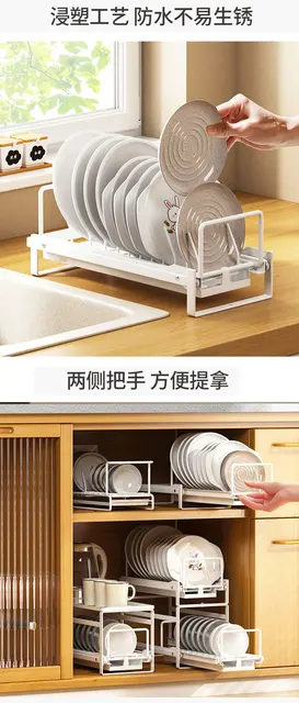 Compact Plate Organizer - Single-layer Dish Drainer Rack for Kitchen Counter,  Cabinet, and Sink, Durable and Practical - AliExpress