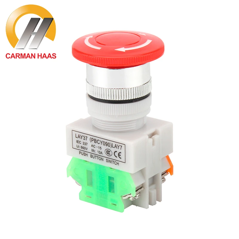 

Carmanhaas CO2 Laser Button Switch Emergency Stop Switch Key Switch DPST N/C Push For Laser Cutting Marking Machine