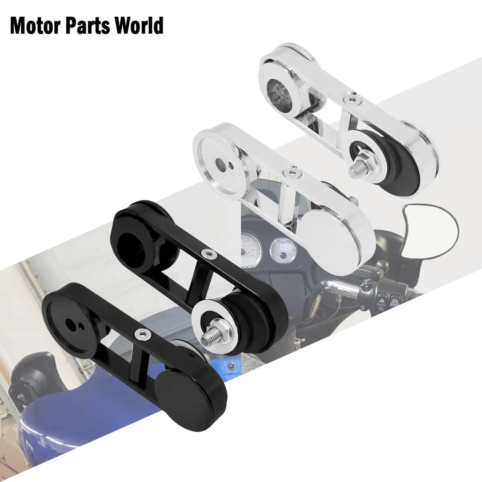 Motorcycle Adjustable Drop Mirror Relocator Mount Kit Black/chrome For Harley Touring Street