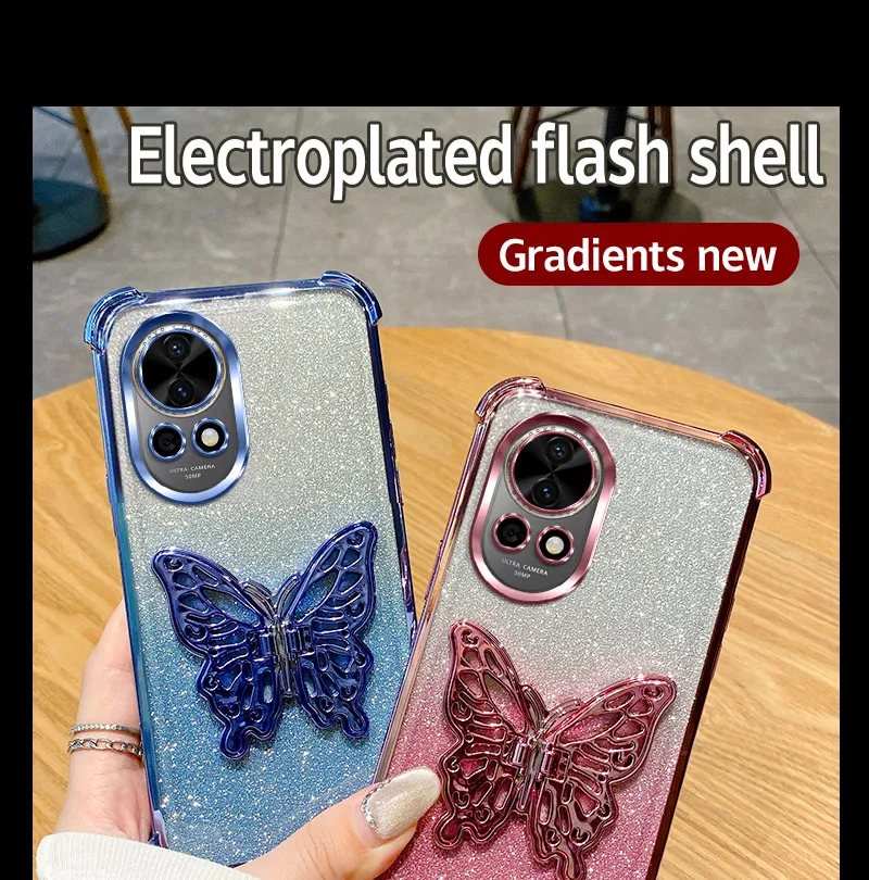 Shockproof Butterfly Holder Glitter Phone Case