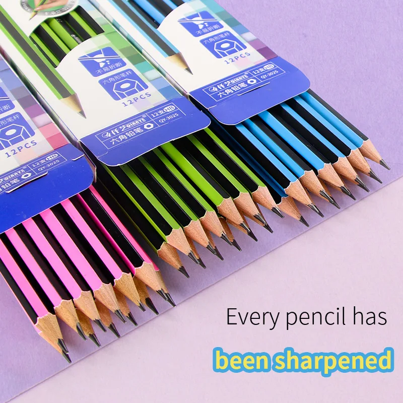 

12Pcs /Lot Ordinary Pencil Wooden Lead Pencils 2B/HB Pencil With Eraser Children Gift Drawing Pencil School Writing Stationery