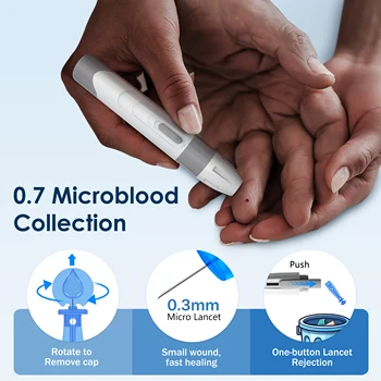 G-425-2 Linksun Blood Glucose Meter Glucometer Kit Diabetes Testing Medical Blood Sugar Lancets digital glucometer complete Kit 5