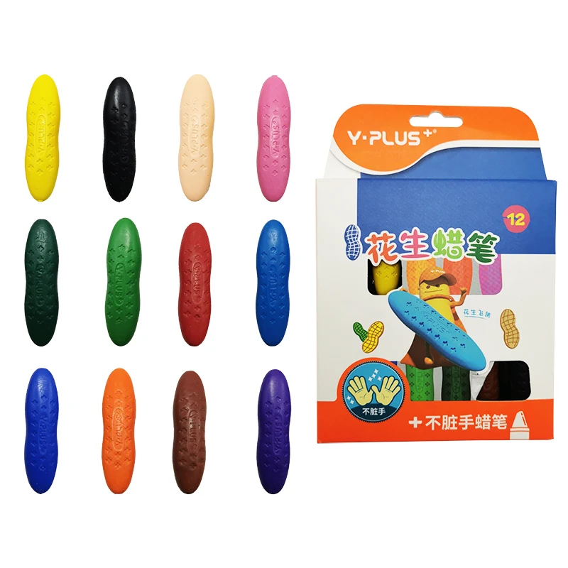 오일파스텔 DIY 그래피티 안료 세트, 아크릴 페인트, 유화 페인트 세트, 브러시 2 개 포함, 12 색 9 더러운 손이 아닌 12 색 어린이 크레용 오일 파스텔 어린이 그림 안전 땅콩 크레용