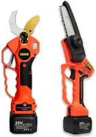 Cordless Pruner Kit, 1.6'' Electric Pruning Shears and 5'' Cordless Mini Chainsaw with 2 Pack 25V Rechargeable Batteries 1