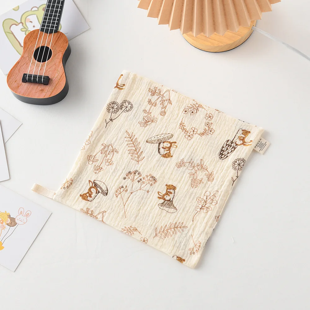 1pc Cotton Gauze Baby Face Towel Cartoon Muslin Newborn Burp Cloth Square Towels Kids Handkerchief Baby Washcloth
