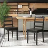 Set of 2 Wooden Armless Kitchen Chairs , Non-Slip Foot Pads, Farmhouse Style High Ladder Back Wooden Dining Room Chairs 2
