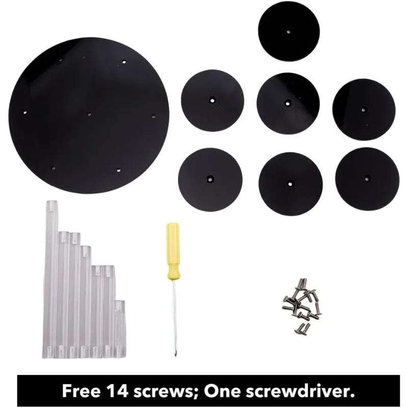 1Set 7-Tier Action Figure Stand Round Acrylic Display Stand Collectibles Organizer Holder Black Layered Display Stand 3