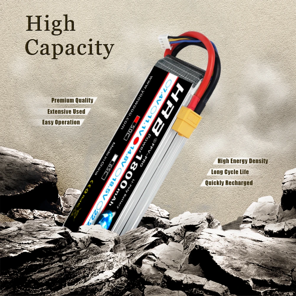 HRB 2PCS 4S 14.8V 2600mAh 35C Lipo Battery with Deans T Plug for RC