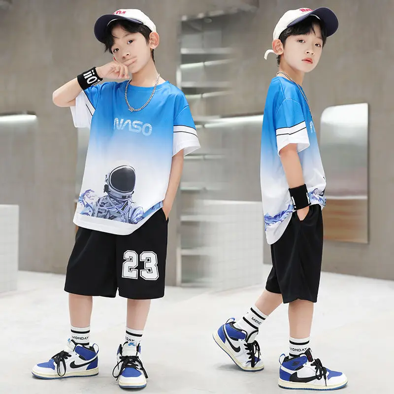 Boys Summer Quick-dry Basketball Jersey Sports Short Sleeve Suits 5-14  Years Kids Fashion 2pcs T-shirts+short Pants Clothes Kids - Children's Sets  - AliExpress