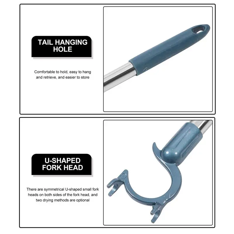 Retractable Reach Closet Pole Telescopic Clothes Pole Clothes Rail Clothing Coat Hanger Christmas Light Rod Clothesline Pole 3