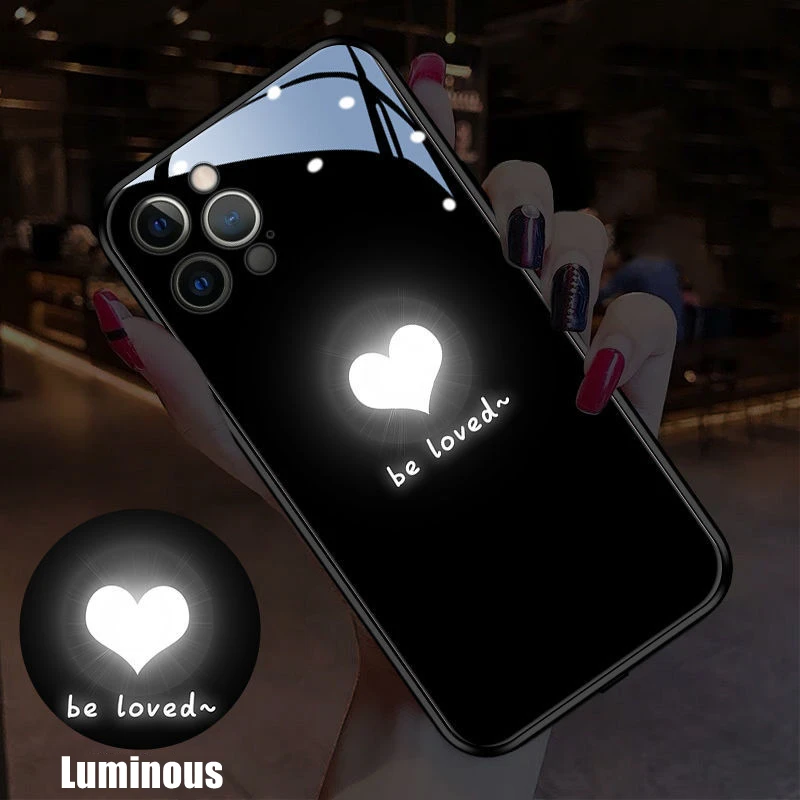 

Be Loved Luminous Glowing Phone Case for VIVO X30 X50 X60 X70 X80 X90 IQOO8 IQOO9 IQOO10 Pro Plus Glowing Couples Accessories