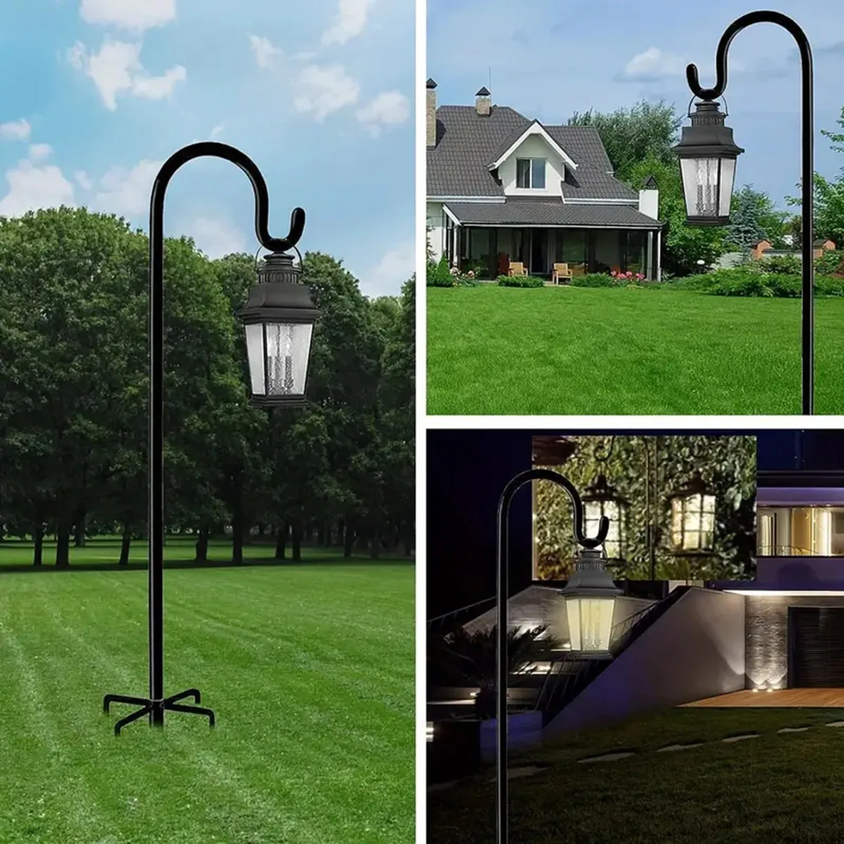 1pc Shepherd Hooks Thick Adjustable Rust Resistant Shepards Hooks For Outdoor Solar Lights, Lanterns, Flower Basket, Bird Feeder 2