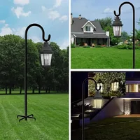 1pc Shepherd Hooks Thick Adjustable Rust Resistant Shepards Hooks For Outdoor Solar Lights, Lanterns, Flower Basket, Bird Feeder 2