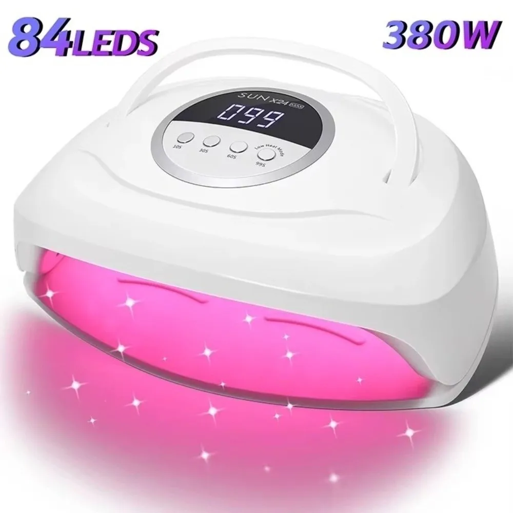 강력한 380W 84LEDS LED 네일 램프 자동 센서 매니큐어 장비 네일 건조기 4단계 타이머 UV 네일 램프