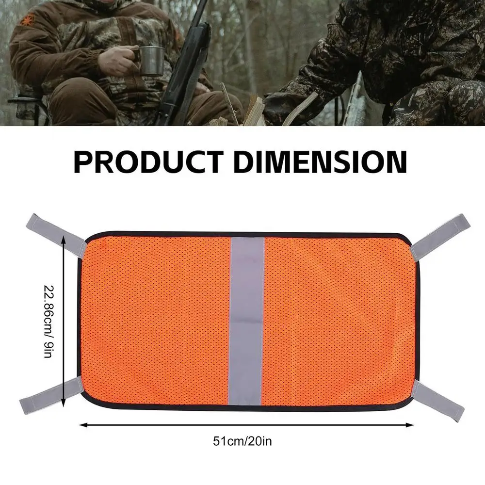 Blaze Orange Mesh Safety Panel Lightweight Warning Panel Outdoor Gear With Reflective Strips For Adventure Forest Hiking