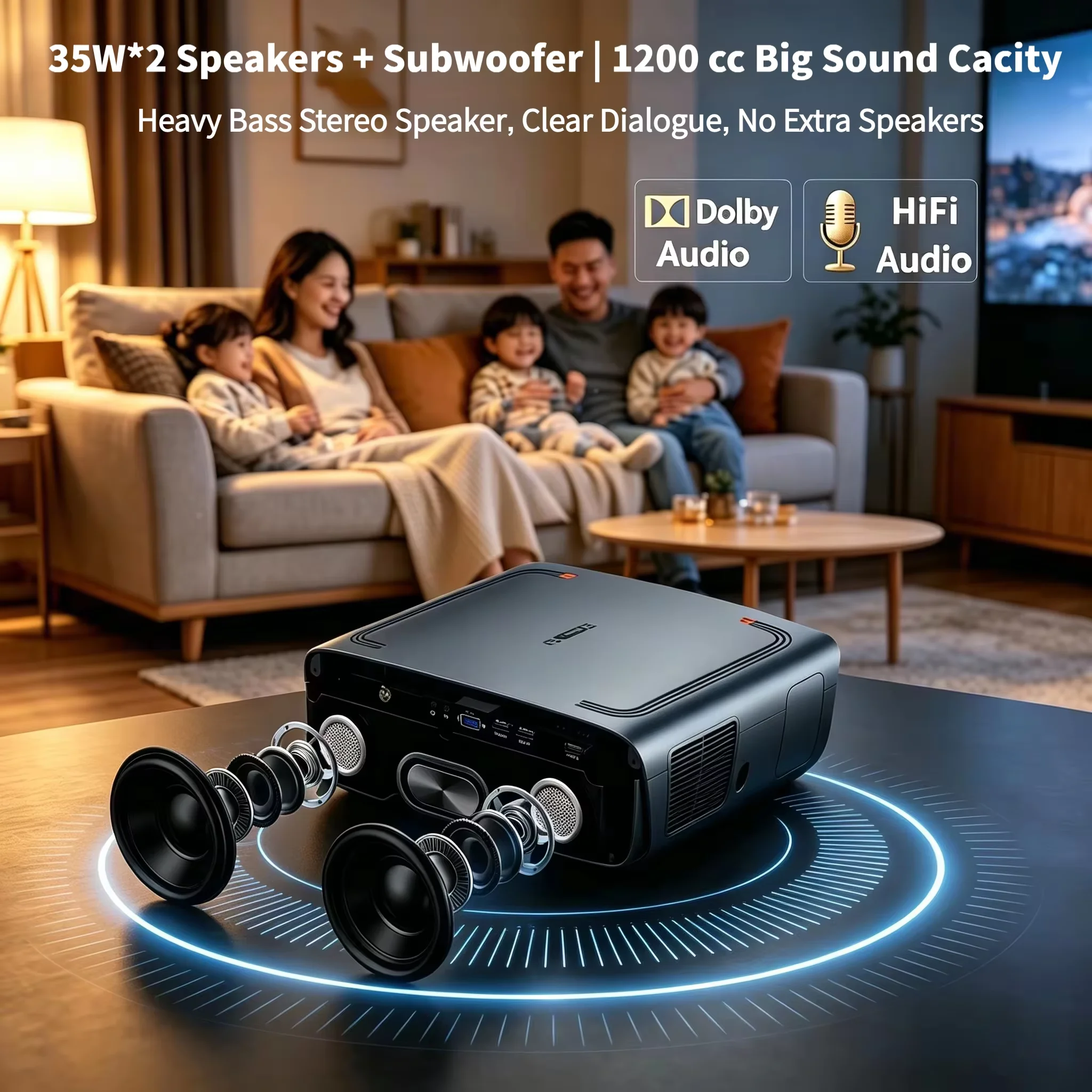4K UHD 비디오 프로젝터 4200 ANSI 안드로이드 14 구글 TV 스마트 홈시어터 WiFi6 TOF 자동 초점 듀얼 스피커 영화 빔프로젝터 2026