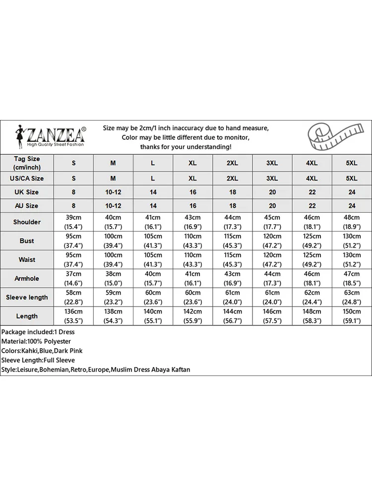 ZANZEA Autumn Floral Print Muslim Dress Fashion Women Long Sleeve Loose Dubai Turkey Abaya Sundress Robe Femme Islamic Clothing - Image 6