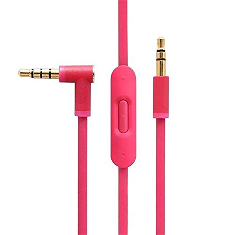 Cavo Audio Sostitutivo Con Controllo Mic In Linea Per Beats By Dr Dre Headphone Solo/Studio/Pro/Detox/Wireless Pink