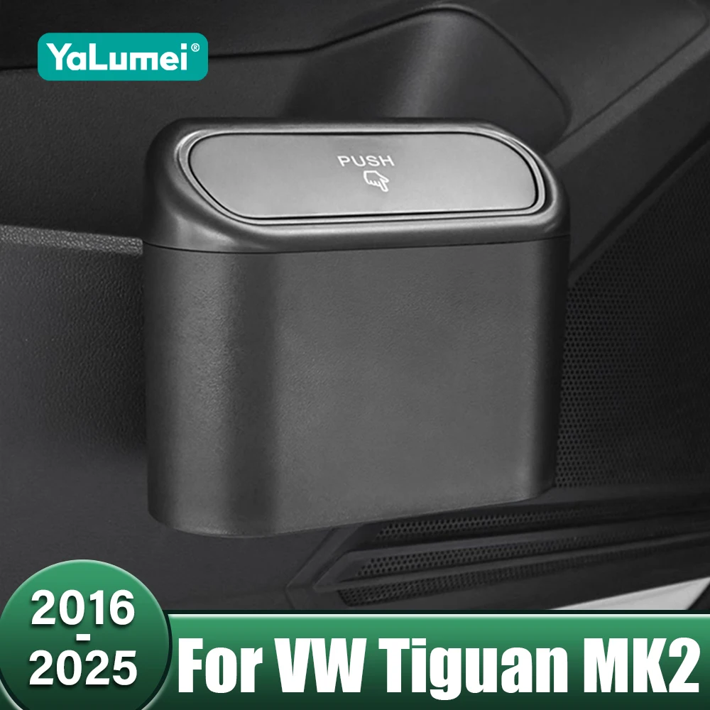 Small Car Trash Can With Lid Leak-proof Mini Accessories For Volkswagen VW Tiguan 2 MK2 Allspace