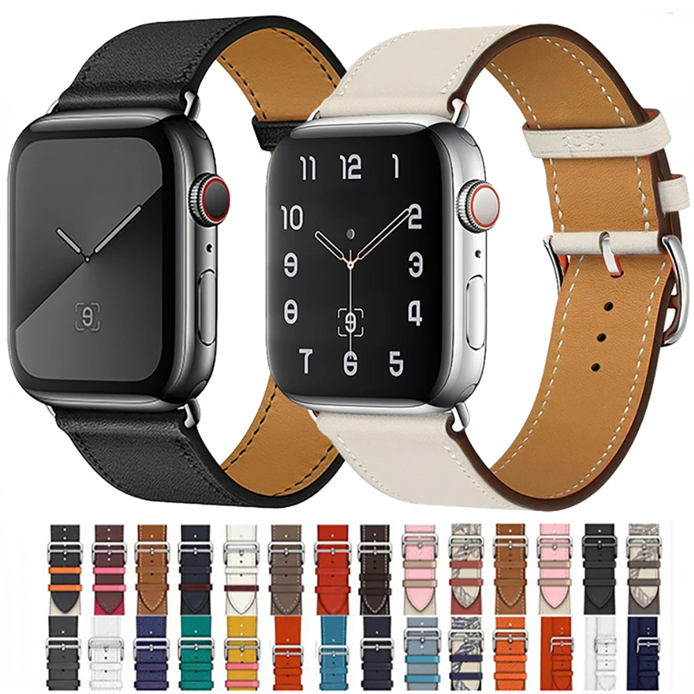 Genuine Leather Strap for Apple Watch Band 49mm 45mm 41mm 44mm40mm 42mm