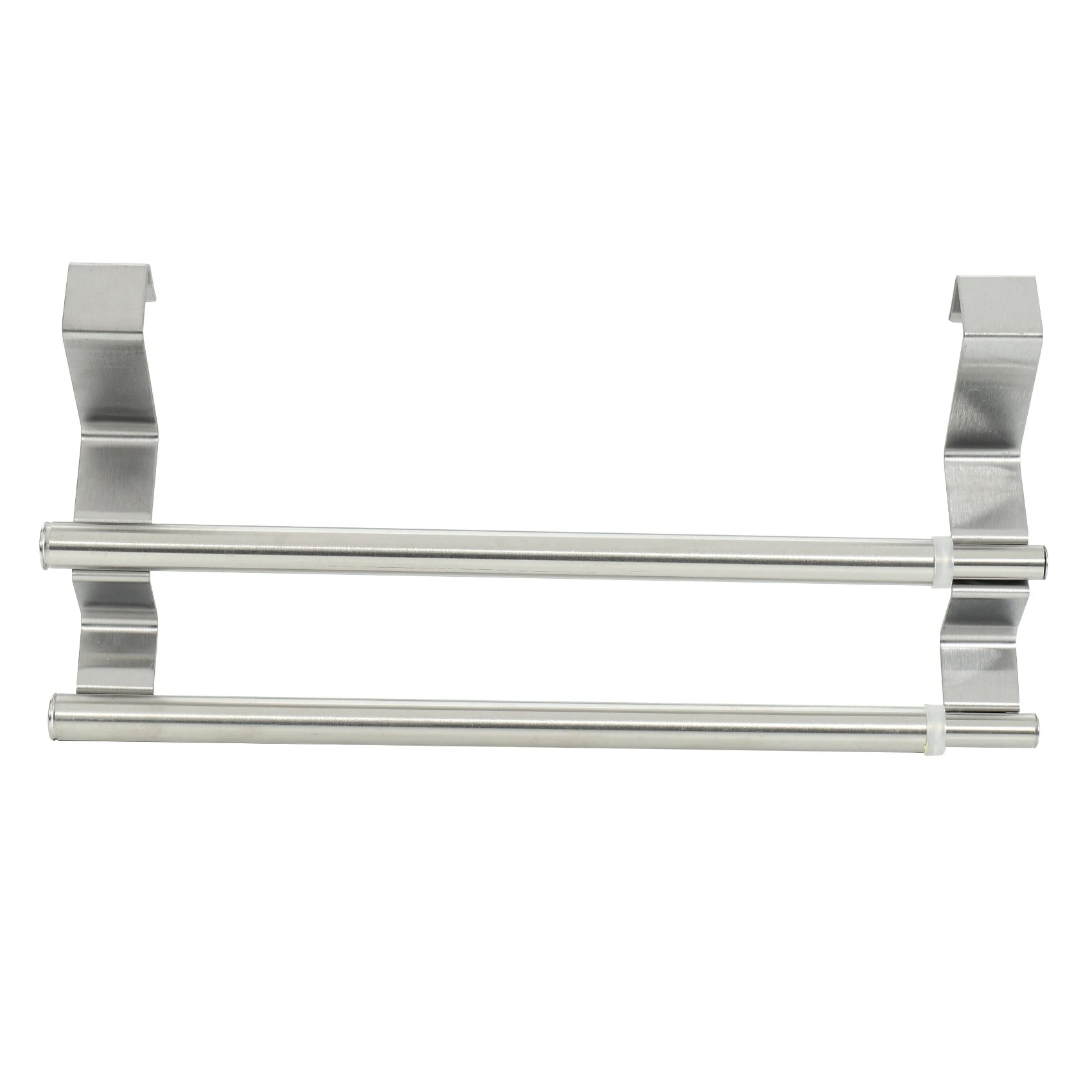 

Kitchen Over Cabinet Double Towel Bar Rack, Expandable Hand Towel Holder for Universal Fit on Inside Or Outside